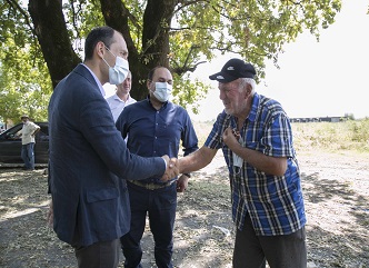 Viticulturist Piruz Ioramashvili, whose harvest was damaged by hail thanks the government for its prompt response and support